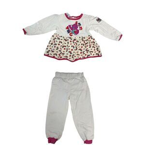 Vintage 90s Barney Long Sleeve Shirt Pink White Sweatpants Alphabet Numbers 3T